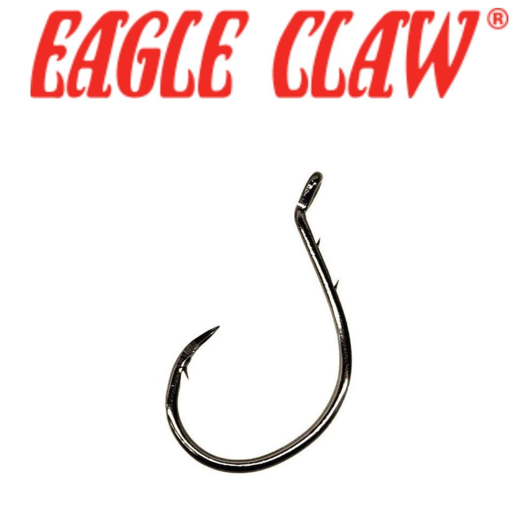 20 Pack of Assorted Eagle Claw Platinum Black Circle Hooks - Sizes 7/0 to  10/0