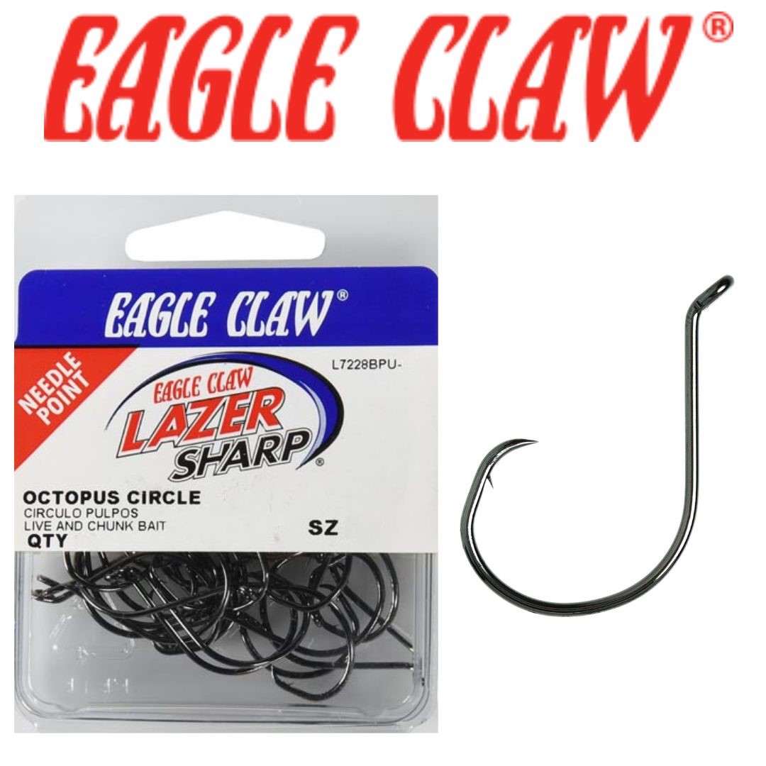 Eagle Claw Lazer Sharp Red Kahle Hook, Size 2/0 - Shop Fishing at