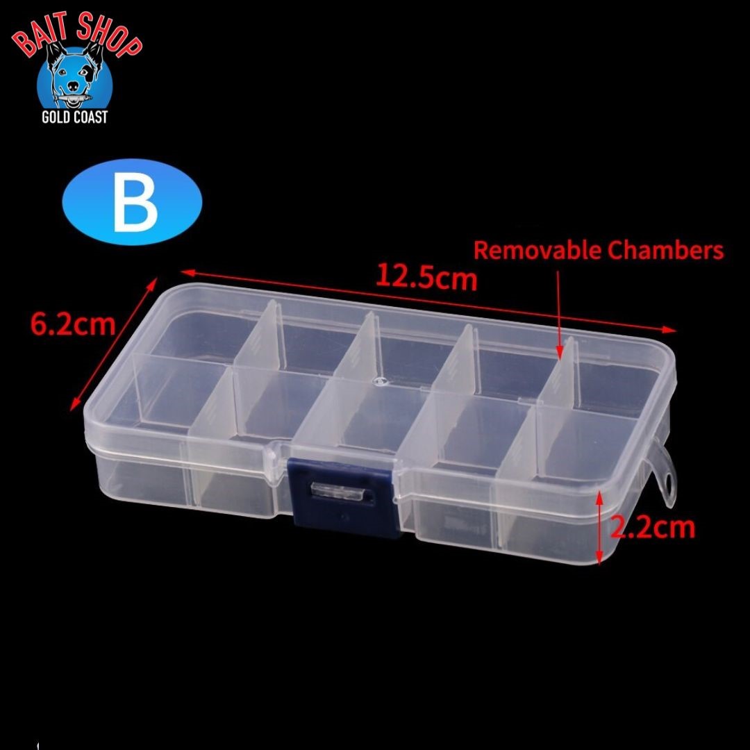 The Bait Shop Clear Tackle Box with Removable Dividers - The Bait Shop Gold  Coast