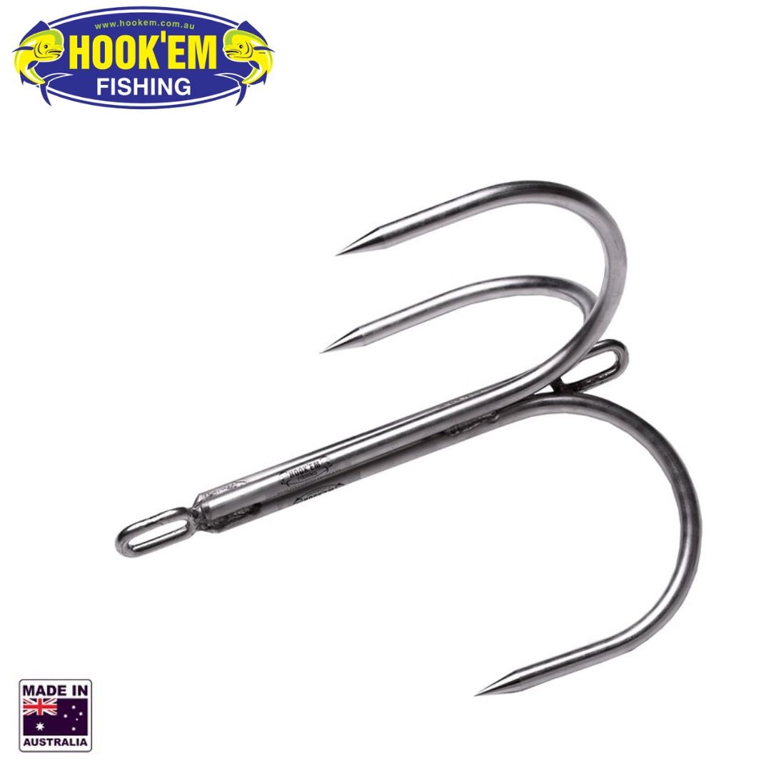 Hook'Em Pier Gaff Treble Hook (Contact us for freight quote before  purchase) - The Bait Shop Gold Coast