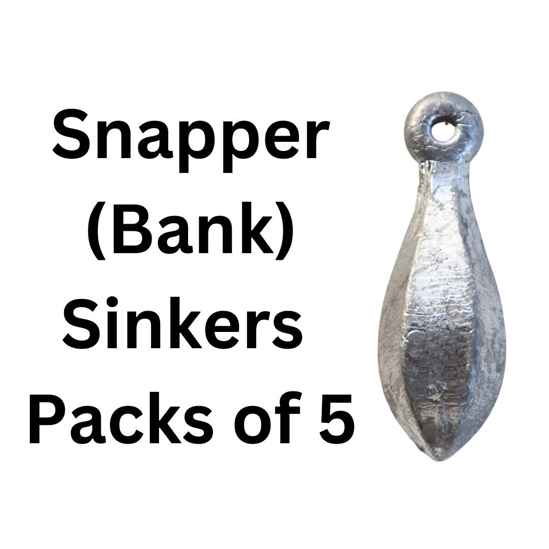 Bulk Snapper (Bank) Sinkers - Packs of 5 (Contact us for freight quote  before purchase) - The Bait Shop Gold Coast