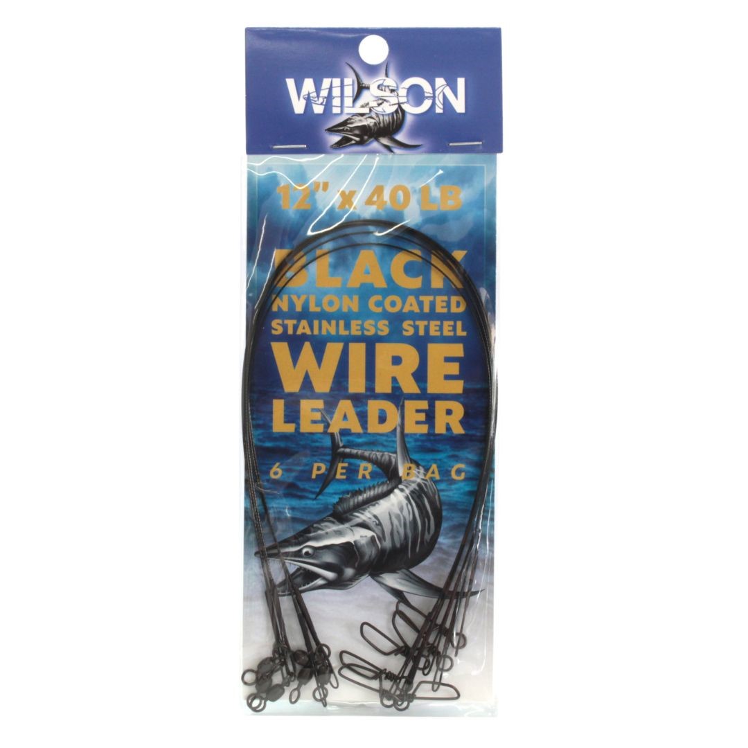 Wilson Deluxe Nylon Coated Black Trace Wire Leader - The Bait Shop