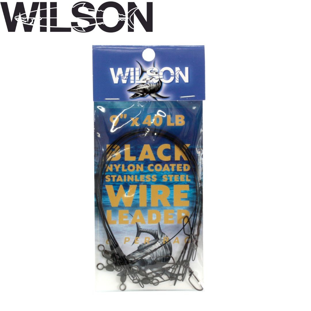 Wilson Deluxe Nylon Coated Black Trace Wire Leader - The Bait Shop Gold  Coast