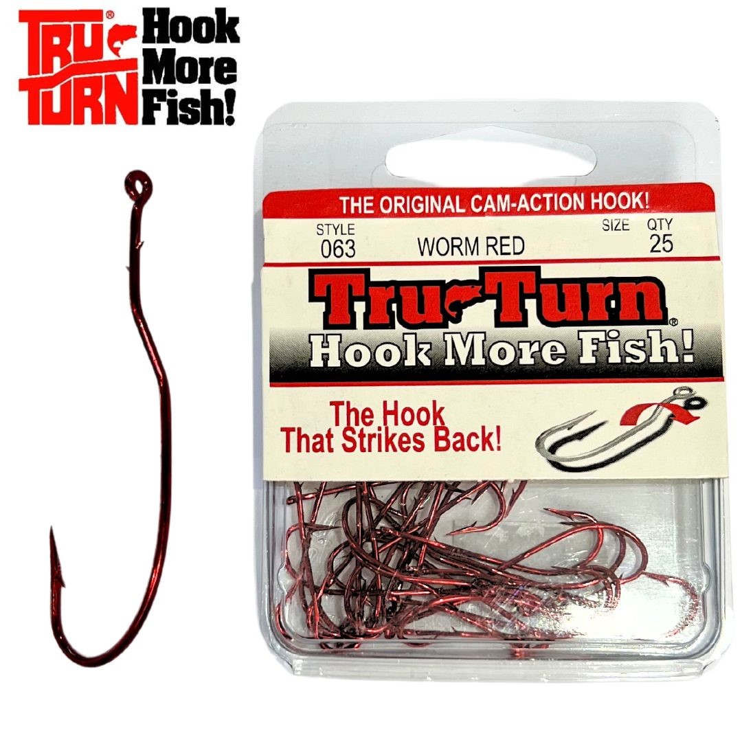 Tru Turn 063 Baitholder Long Shank Worm Red Hooks - The Bait Shop