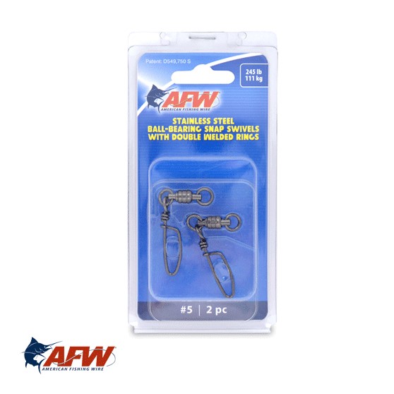 AFW Stainless Steel Ball Bearing Snap Swivels with Double Welded